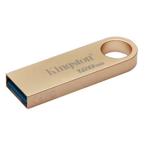 Kingston 128GB DataTraveler SE9 G3 USB 3.2 Flash Drive - Gold Metal Kingston 128GB DataTraveler SE9 G3 USB 3.2 Flash Drive - Gold Metal